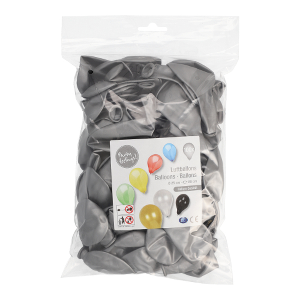 Papstar Luftballons Ø 25 cm silber