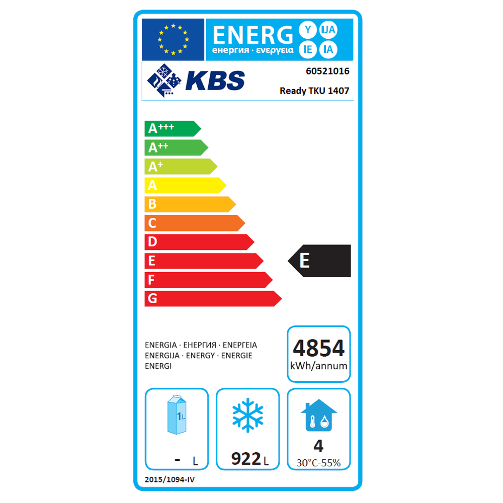 KBS Edelstahltiefkühlschrank Ready TKU 1407
