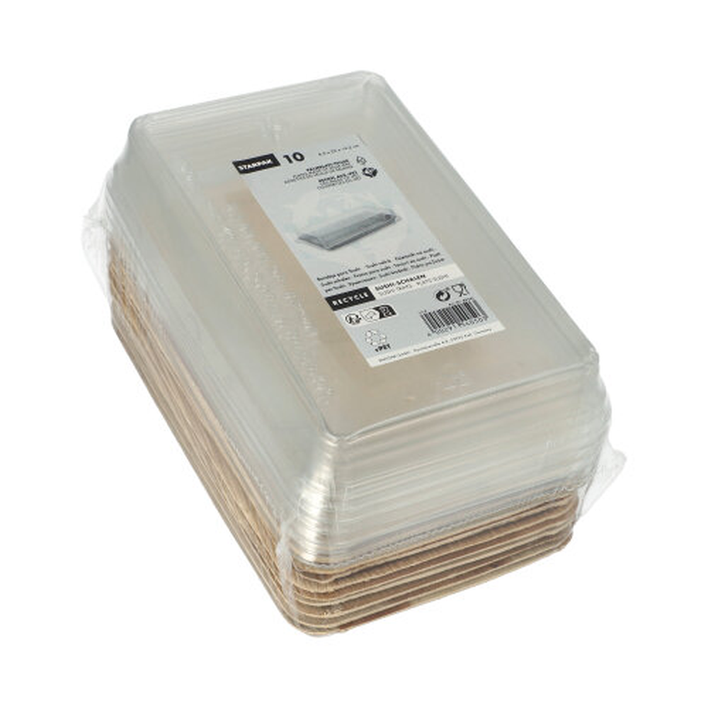 PAPSTAR Sushi-Schalen Palmblatt eckig 200 ml 4,4 cm x 22 cm x 14,2 cm natur m