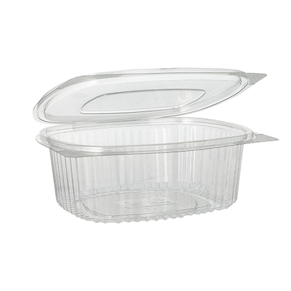 PAPSTAR Feinkost- und Salatschalen mit Klappdeckel, R-PET oval 750 ml 6,2 cm