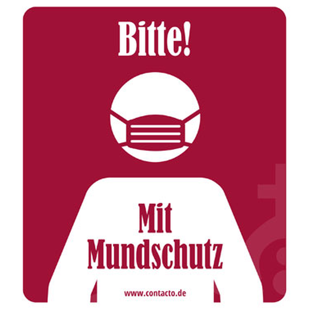 Contacto Schild ''Mundschutz tragen'' selbstklebend, 12 cm