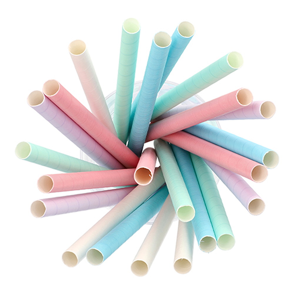 Papstar Bubble Tea Halme Papier Ø 12 mm · 20 cm farbig sortiert
