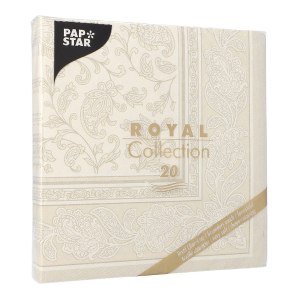 PAPSTAR Servietten ROYAL Collection 1/4-Falz 40 cm x 40 cm champagner Orn