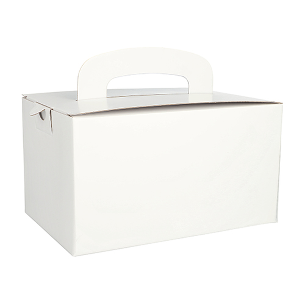 PAPSTAR Lunch-Boxen, Pappe pure eckig 12,5 cm x 15,5 cm x 22,5 cm weiss mit