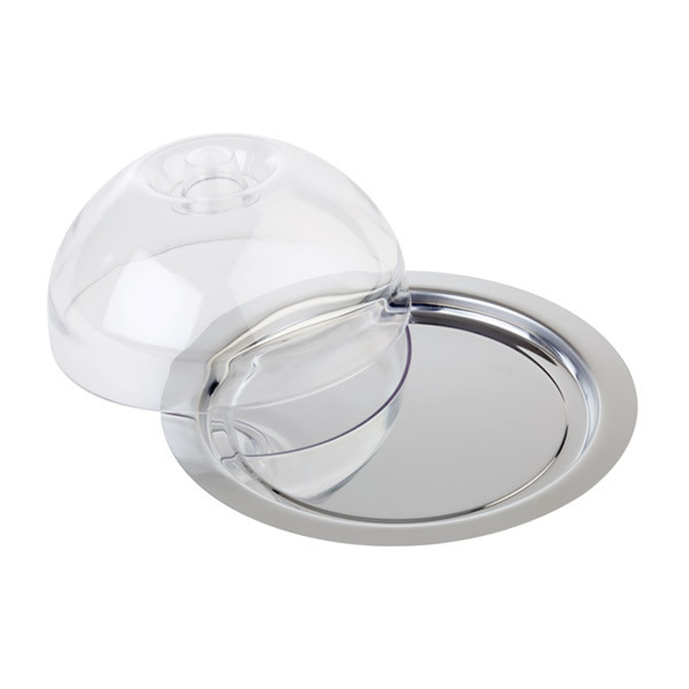 APS Tablett mit Haube -FINESSE- Ø 22 cm, H: 9,5 cm , 18/0 Edelstahl