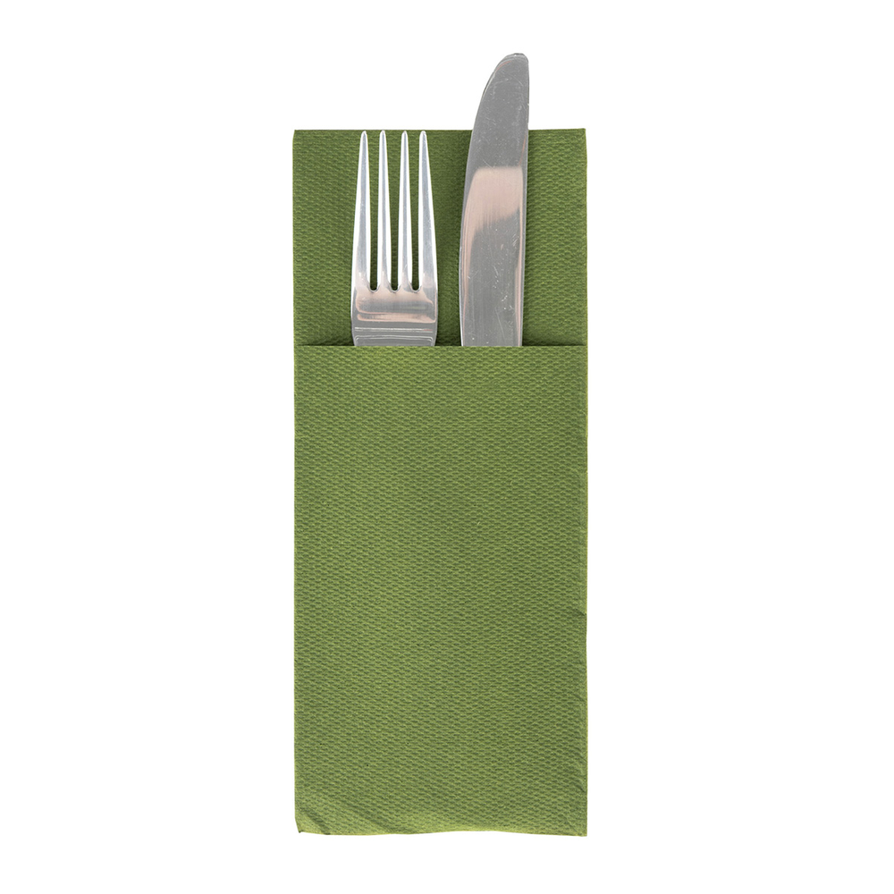 Mank Pocket-Fold-Napkins Basic oliv 40 x 33 cm 1/8 Falz