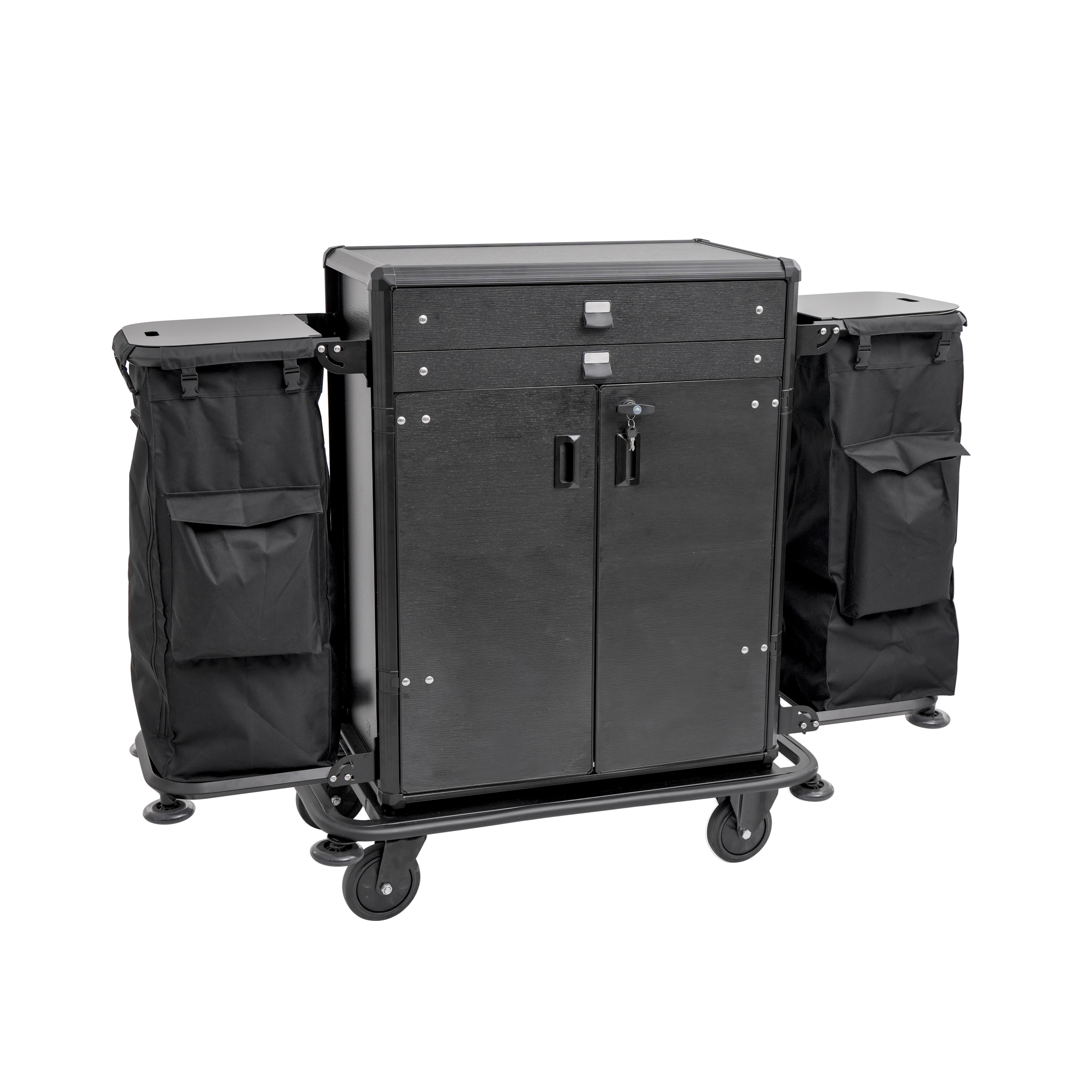 WAS Zimmerservicewagen, 80 x 50 x 130 cm, Aluminium, HPL, ABS-Kunststoff