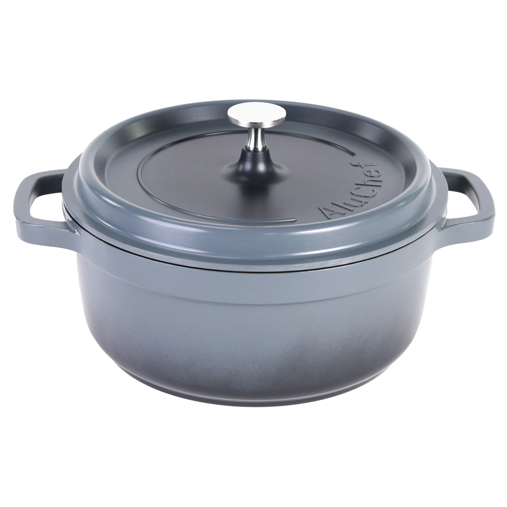 Contacto AluChef® Cocotte, rund 24 cm / grau Durchmesser innen: 24 cm, Höhe: 10 