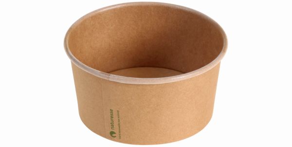 Pacovis Salatschalen Kraft/PLA, 445ml, Ø120x60mm, naturesse