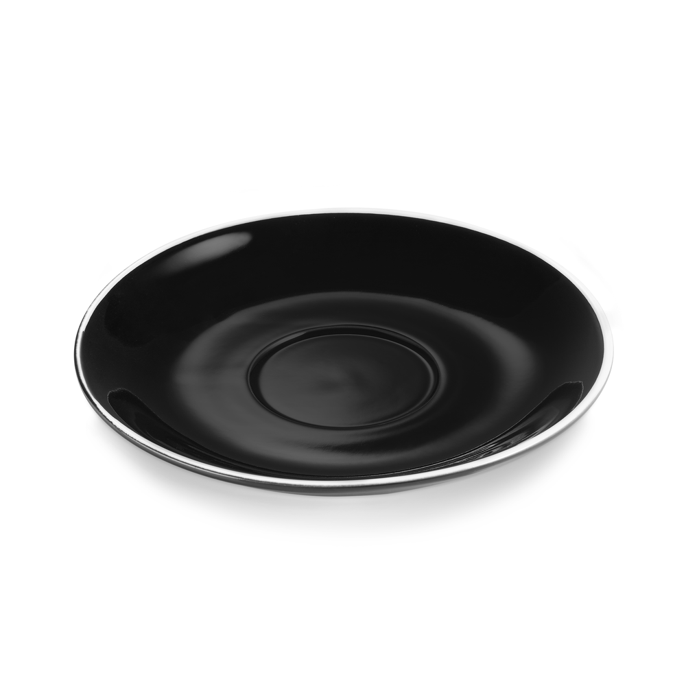 WAS Caffè Latte Untertasse Set Italia Black für 4998 035, Set á 6 Stück, Porzell