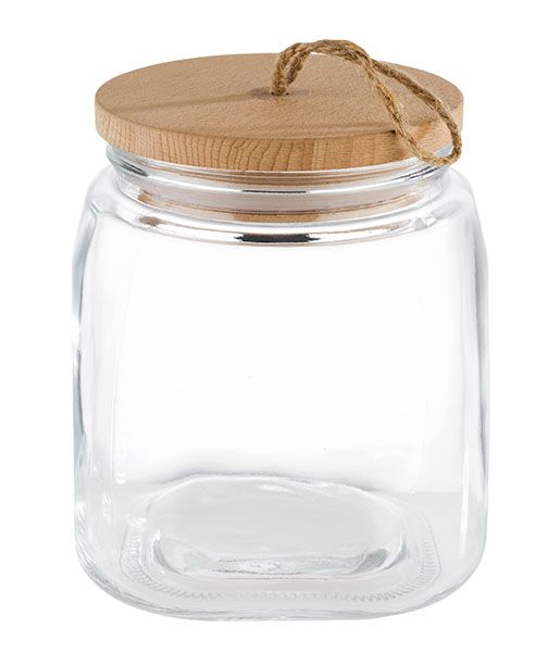 APS Vorratsglas -WOODY- 14 x 14 cm, H: 17 cm