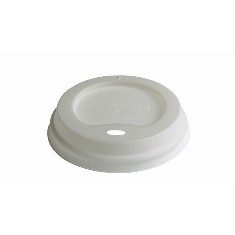 Pacovis Domdeckel CPLA weiss, zu 1dl, Kaffeebecher, naturesse