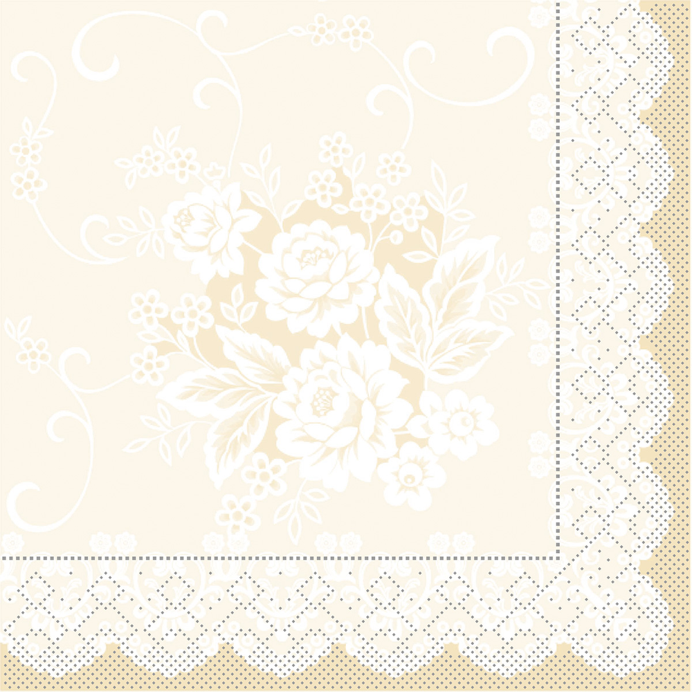 Mank Serviette Franziska beige 33 x 33 cm 1/4 Falz