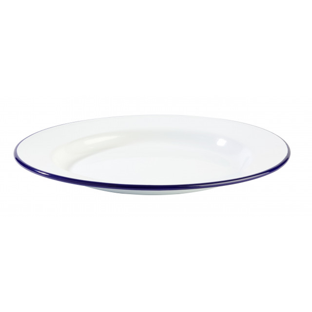 Assheuer Teller, flach -Enamelware- innen: weiß Ø 24 cm, H: 2 cm
