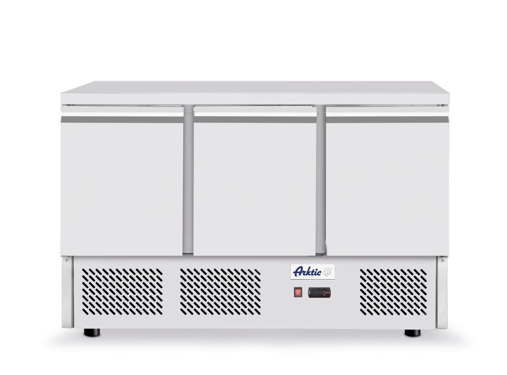 Hendi Kühltisch, dreitürig Kitchen Line 380L, Arktic, 230V/220W, 1375x700x(H)890