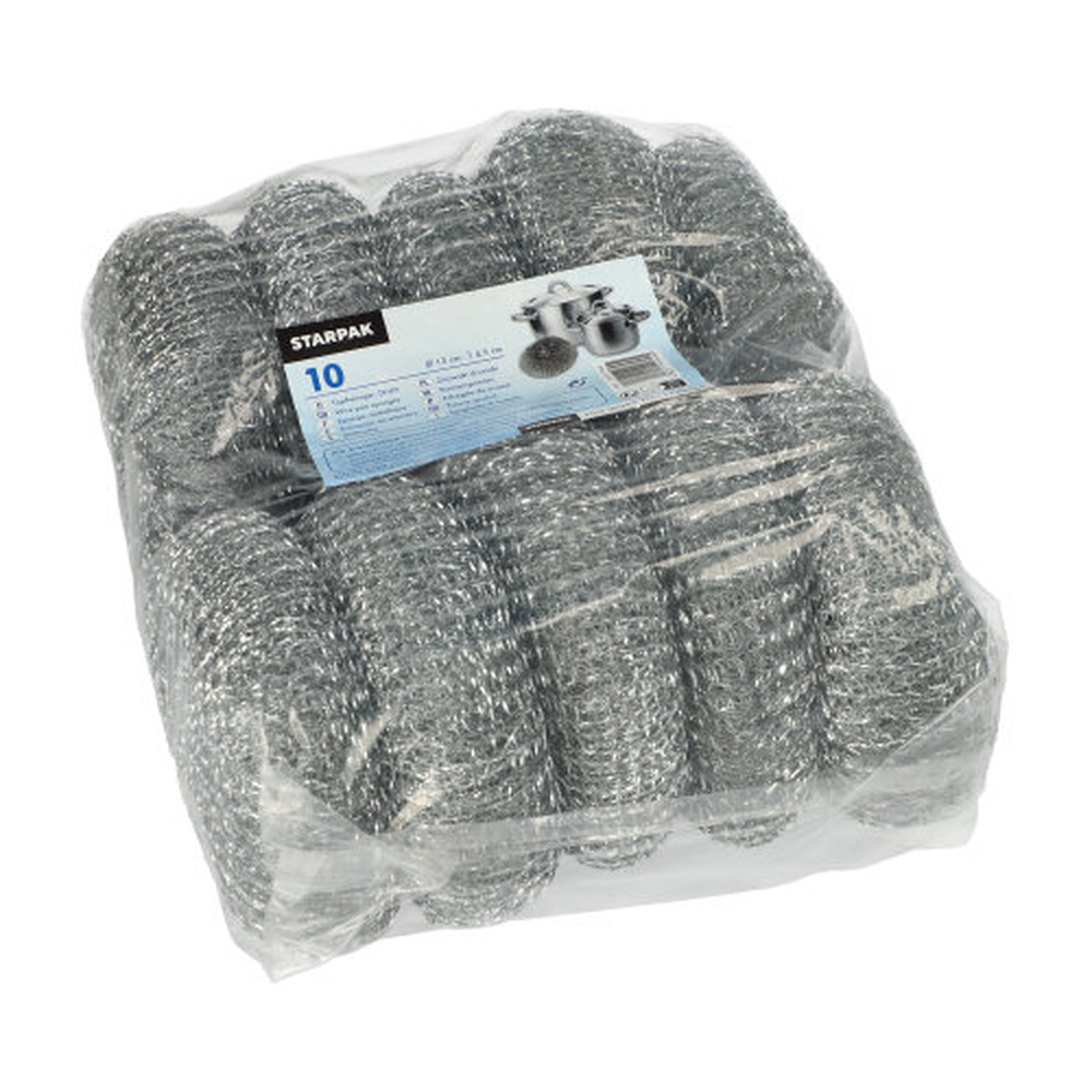 Papstar Topfreiniger, Draht rund Ø 13 cm · 4,5 cm silber , kratzend