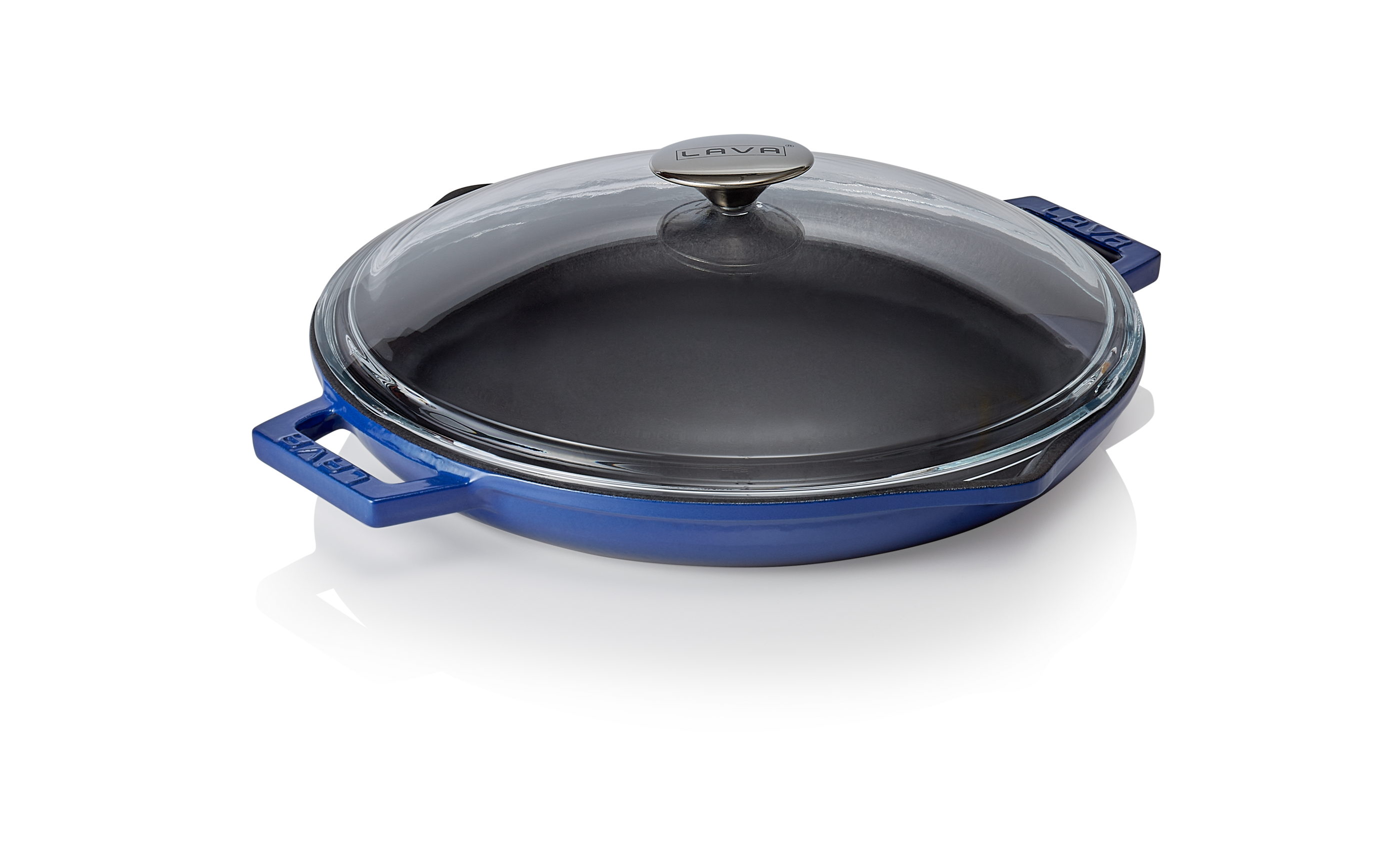 WAS Pfanne Ø oben 31,5 cm Höhe 4,3 cm blau Gusseisen