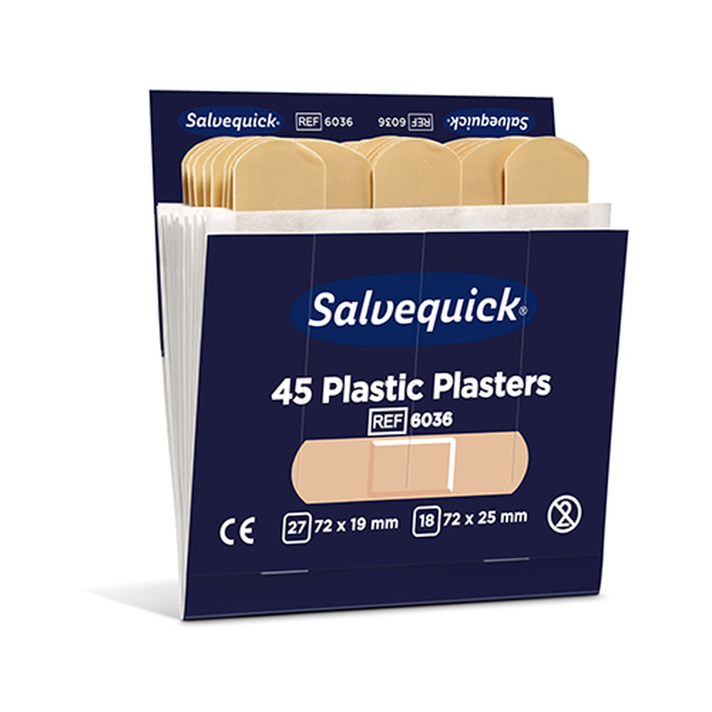 PAPSTAR Set Cederroth Salvequick Plastic Pflaster (45 Stück) braun , wasser