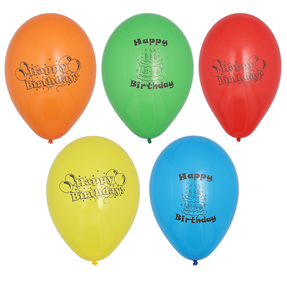 Papstar Luftballons Ø 22 cm farbig sortiert "Happy Birthday"
