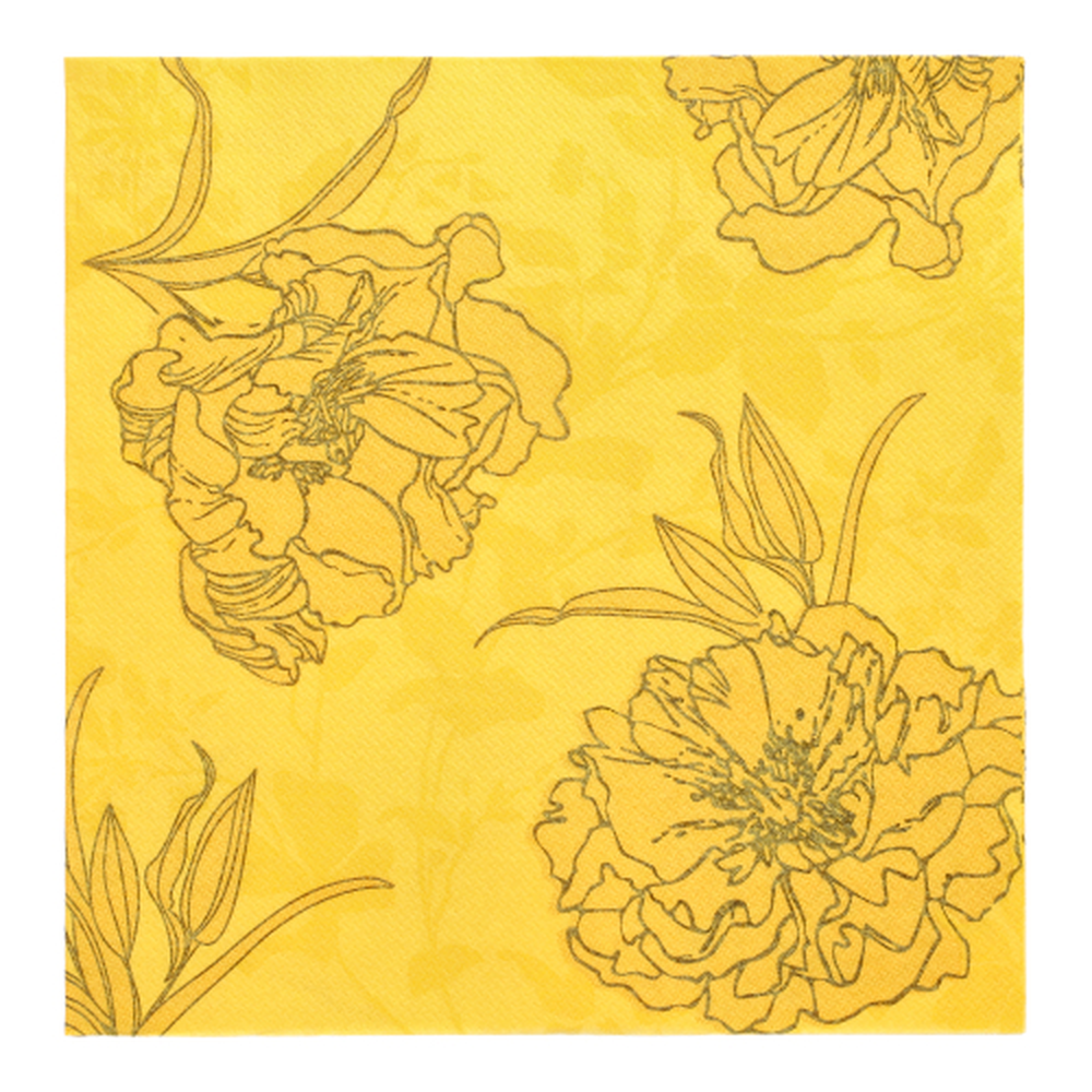 Papstar Servietten "ROYAL Collection" 1/4-Falz 40 cm x 40 cm gelb "Thalia"