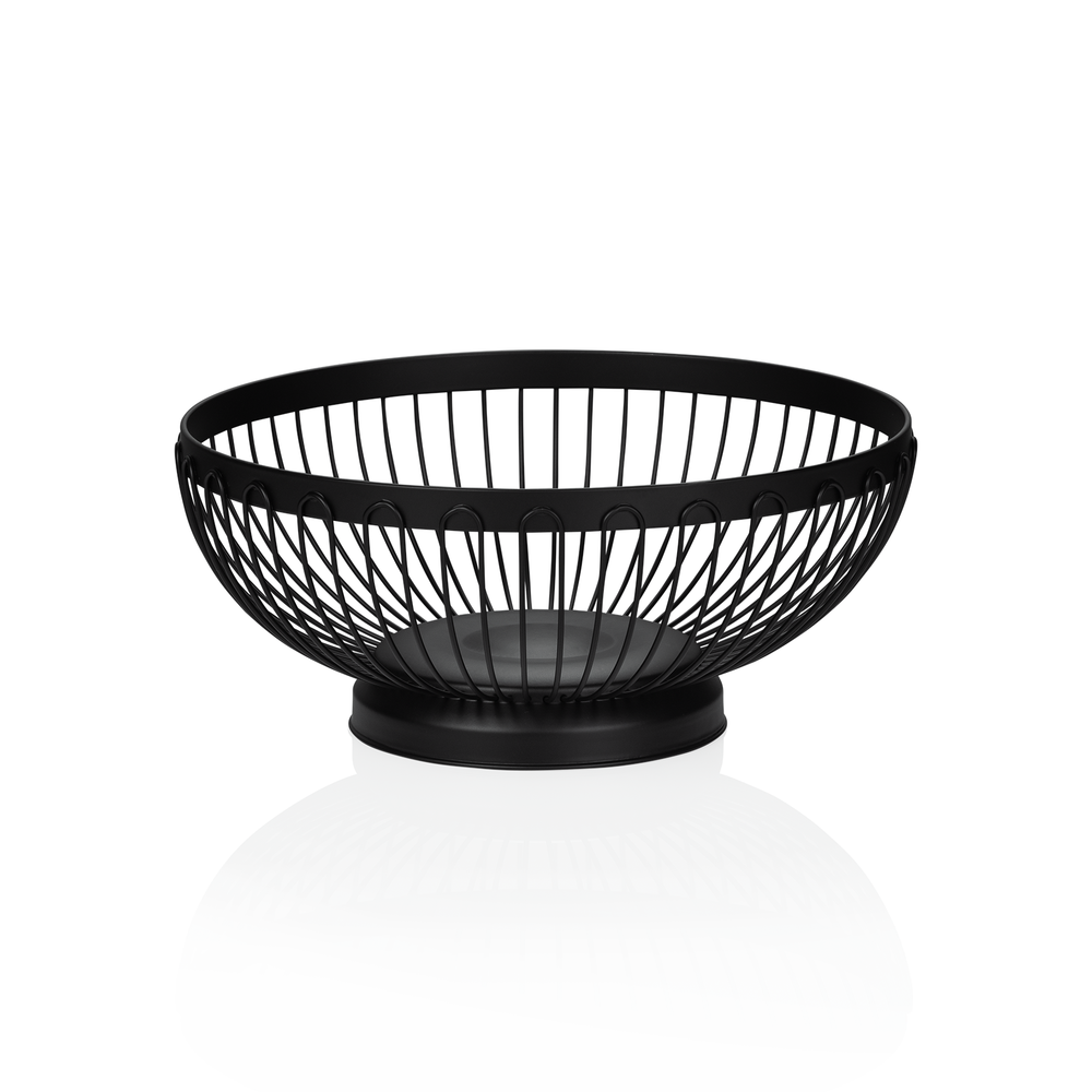 WAS Tischkorb, Ø 21 cm, Höhe 9 cm, schwarz pulverbeschichtet, Chromnickelstahl
