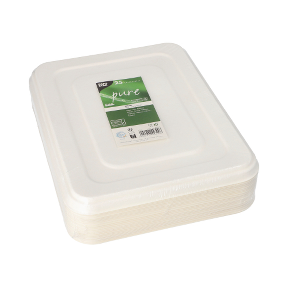 Papstar Deckel, Zuckerrohr "pure" 1,4 cm x 22,5 cm x 29 cm weiss