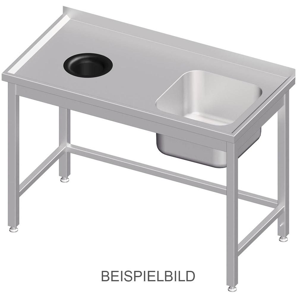 Stalgast Spültisch ohne Grundboden, mit Abfallloch, 1900x600x850 mm, mit einem B
