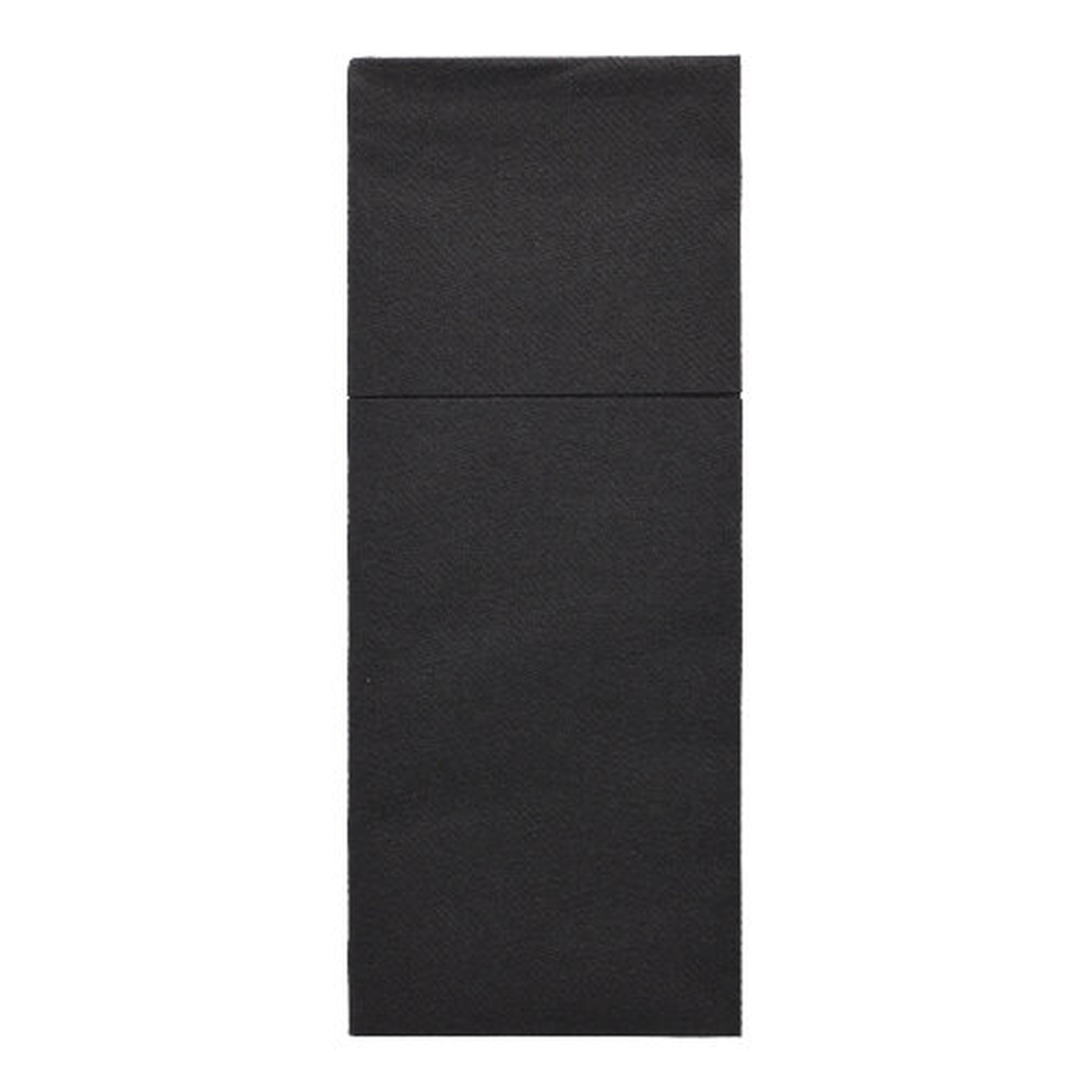 Papstar Bestecktaschen, Airlaid 40 cm x 48 cm schwarz "Premium" mit Besteckfalz