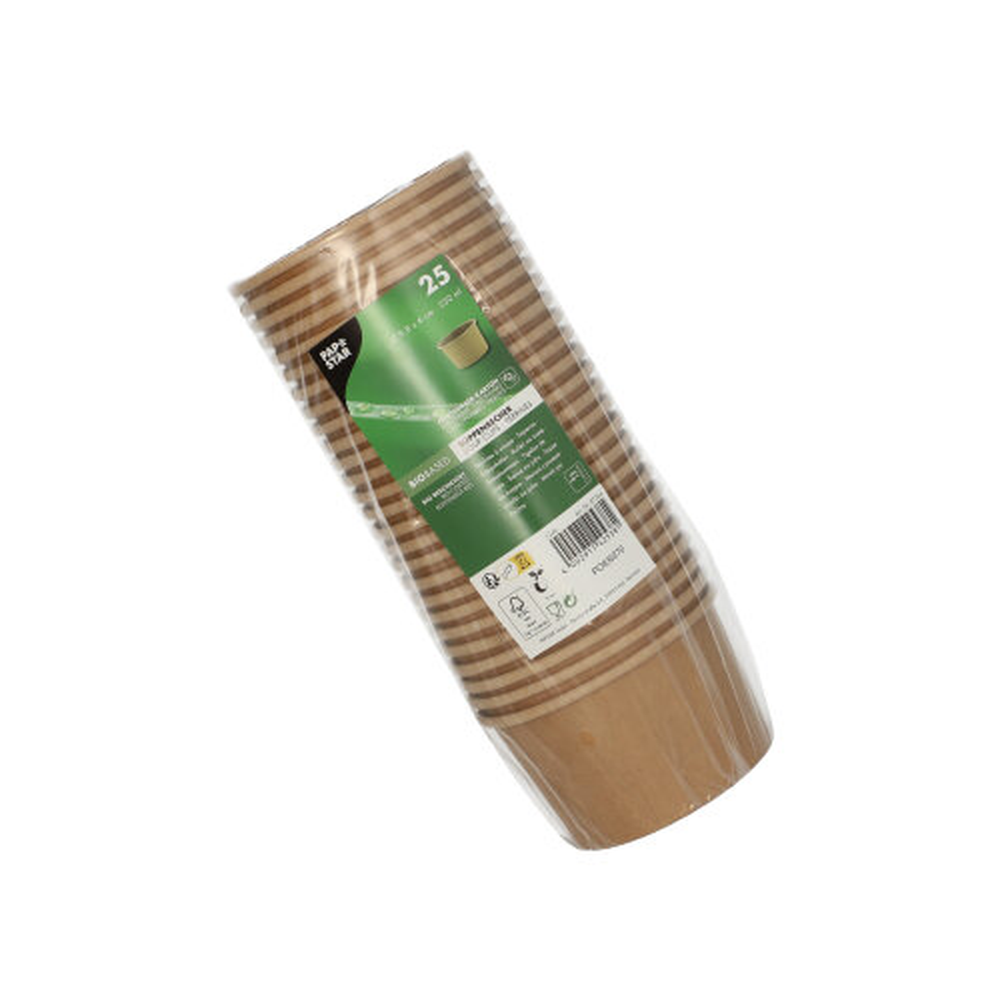 Papstar Suppenbecher, Pappe rund 230 ml Ø 9,8 cm · 6 cm braun