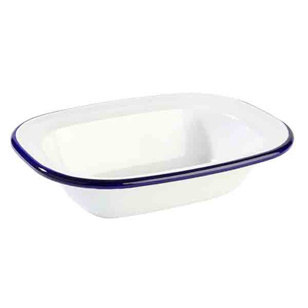 APS Schale -ENAMELWARE- 16 x 12 cm, H: 3,5 cm , emailiertes Stahlblech