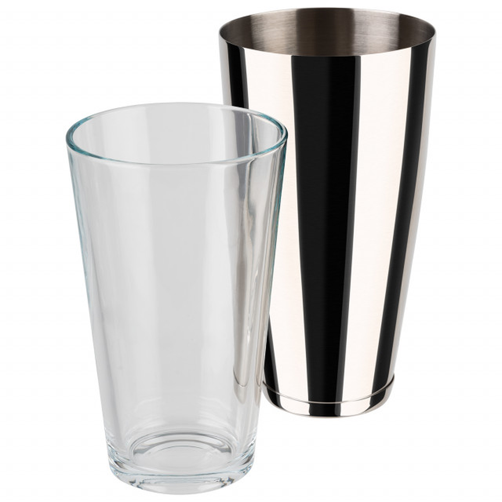 APS Boston Shaker, 2-teiliges Set - Edelstahlbecher, 700 ml , - Glas, 400 ml