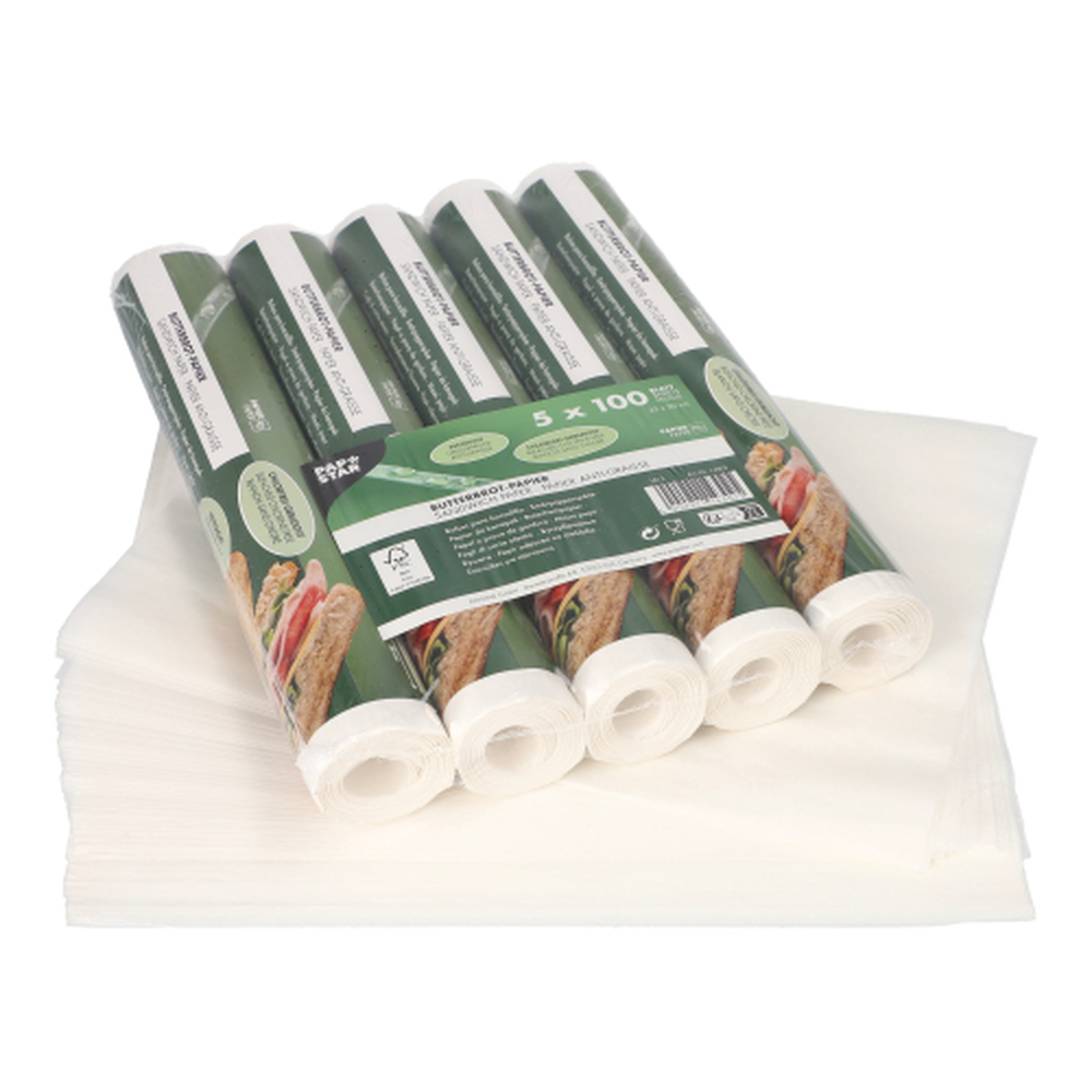 Papstar Blatt Butterbrotpapier 25 cm x 30 cm weiss