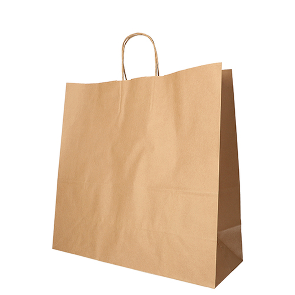 PAPSTAR Tragetaschen, Papier 35 cm x 35 cm x 14 cm braun mit gedrehtem Trageg