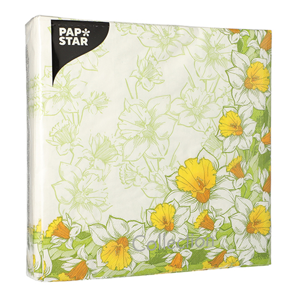 Papstar Servietten, 3-lagig 1/4-Falz 40 cm x 40 cm "Narciso"