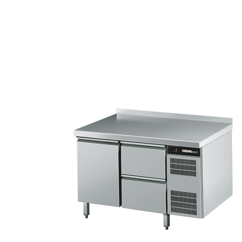Chromonorm Kühltisch GN 1/1, 1 Tür, 2 TürZüge 1/2 - 1250x700x850 mm