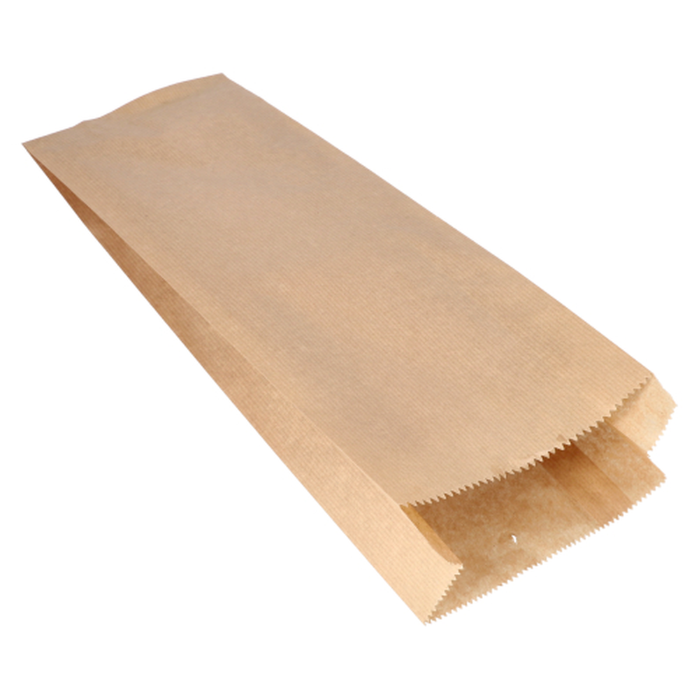 PAPSTAR Papierfaltenbeutel gefädelt Kraftpapier 42 cm x 15 cm x 7 cm braun