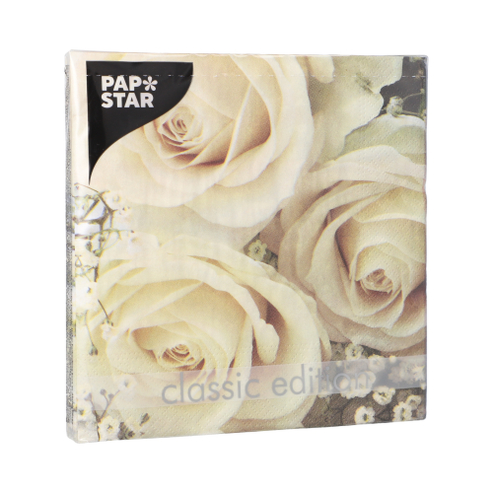 Papstar Servietten, 3-lagig 1/4-Falz 33 cm x 33 cm "Royal Flower"