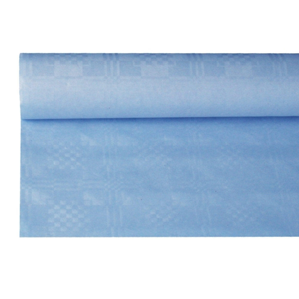 Papstar Papiertischtuch mit Damastprägung 8 m x 1,2 m hellblau