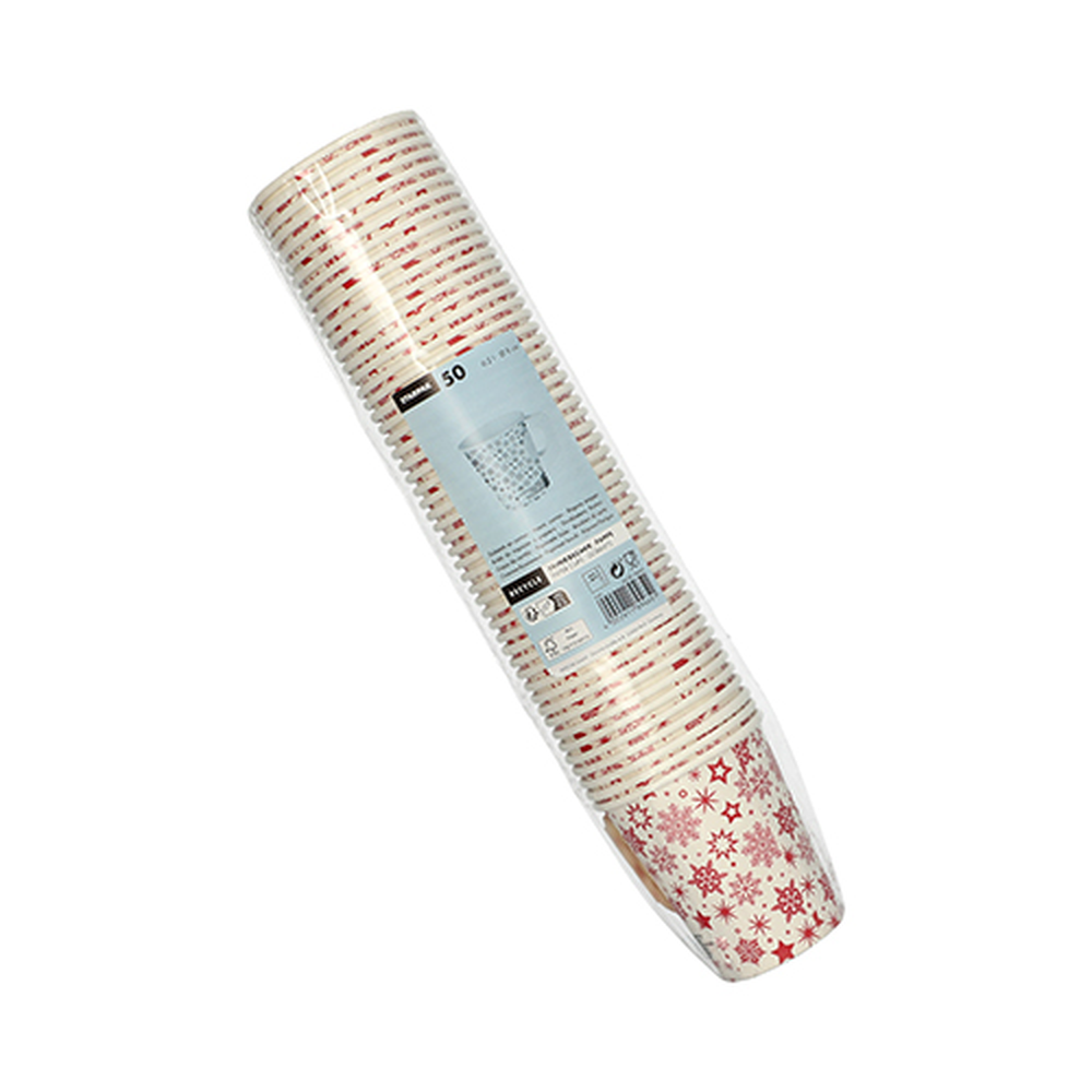 Papstar Trinkbecher mit Henkel, Pappe 0,2 l Ø 8 cm · 9,3 cm "Snöflinga"