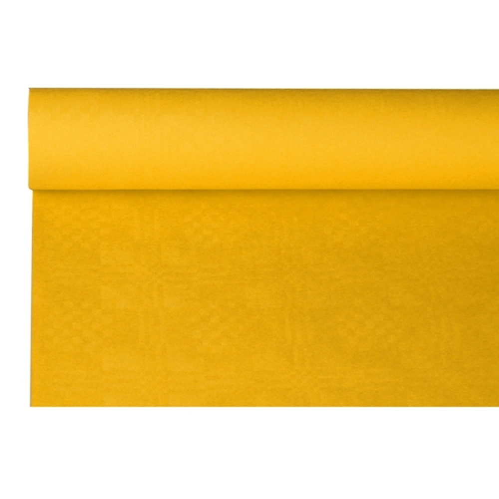 Papstar Papiertischtuch mit Damastprägung 8 m x 1,2 m gelb