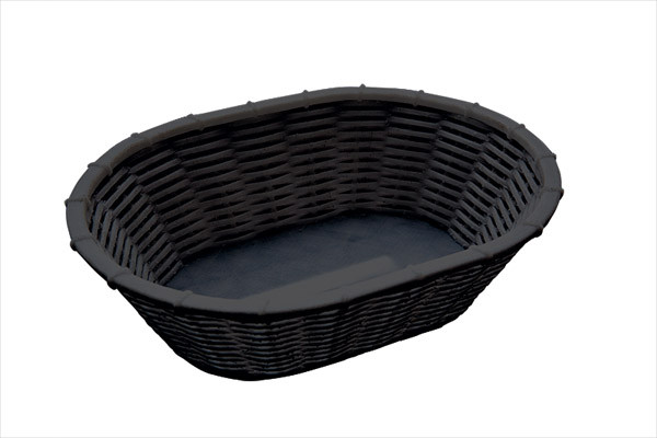 APS Brot- und Obstkorb 23 x 17 cm, H: 6,5 cm, oval , Polypropylen, schwarz