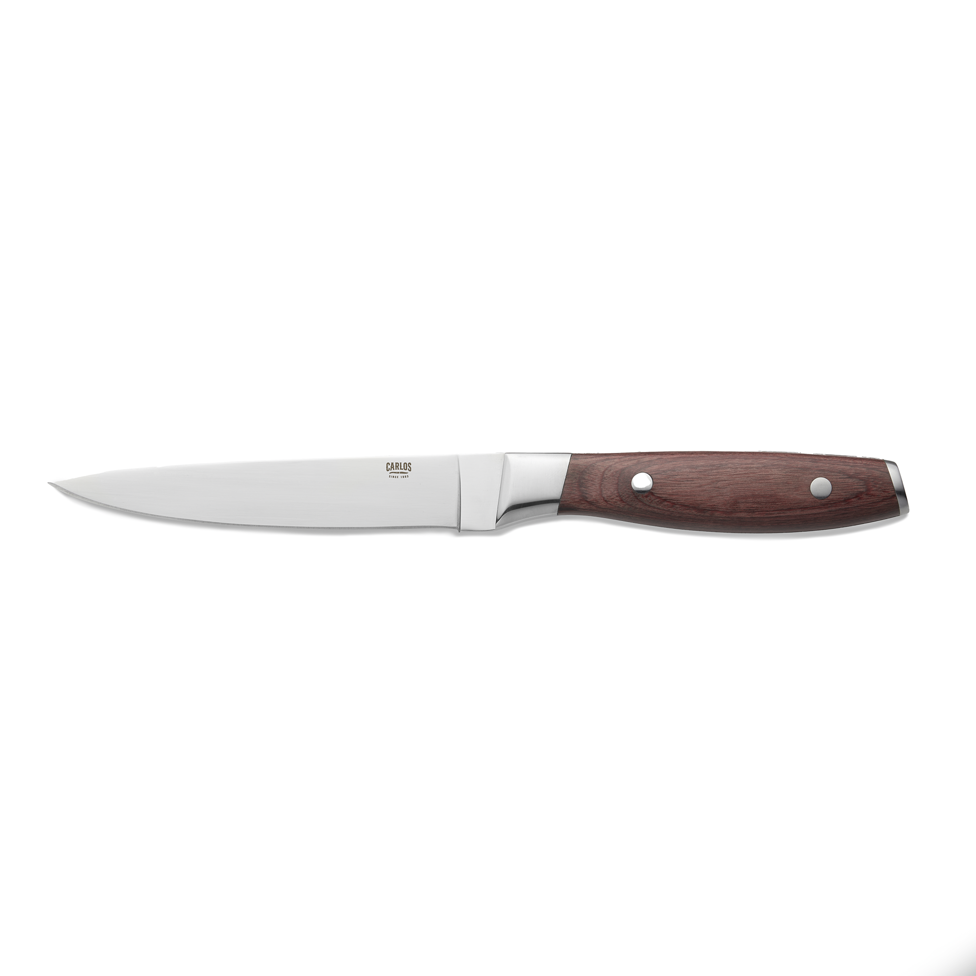 WAS Steakmesser Set CARLOS mit rotem Pakkaholzgriff, 25 cm, Set á 6 Stück, Kling