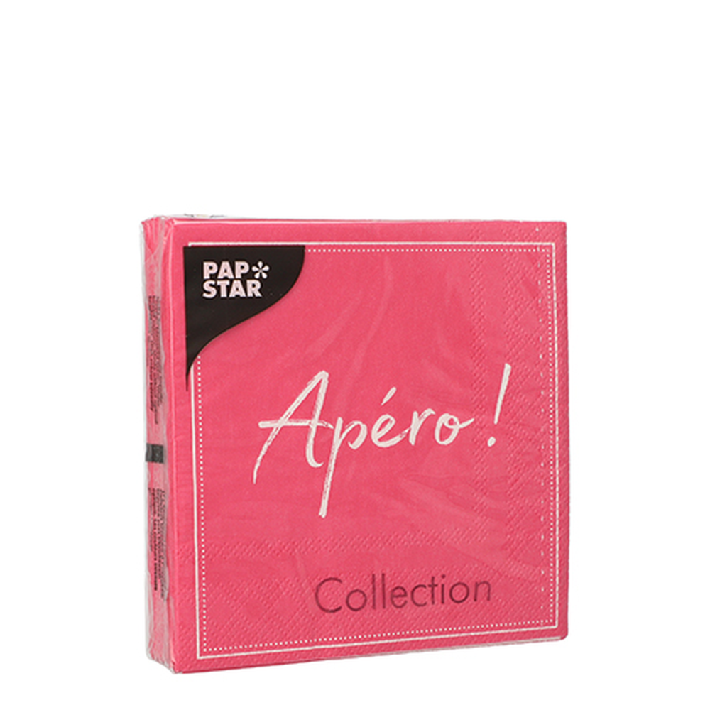 Papstar Servietten, 3-lagig 1/4-Falz 25 cm x 25 cm fuchsia "Apero"