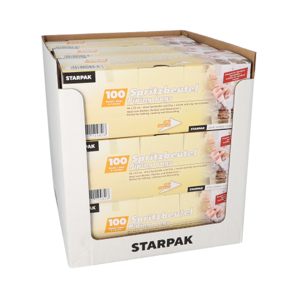 Papstar Spritzbeutel 1,8 l 46 cm x 23 cm transparent