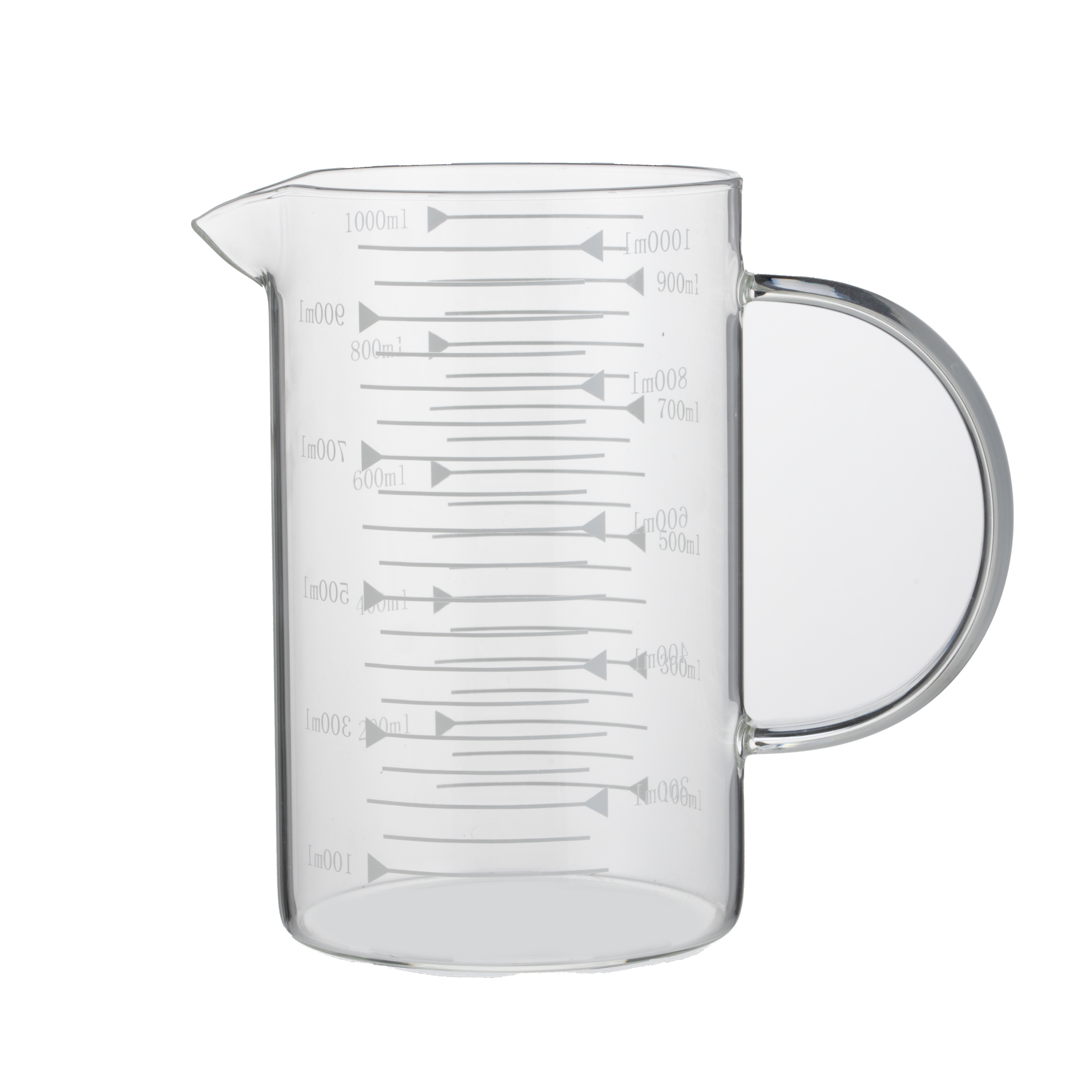WAS Messbecher, Ø 10, 1,0 ltr., mit 50 ml Skalierung, Borosilikatglas