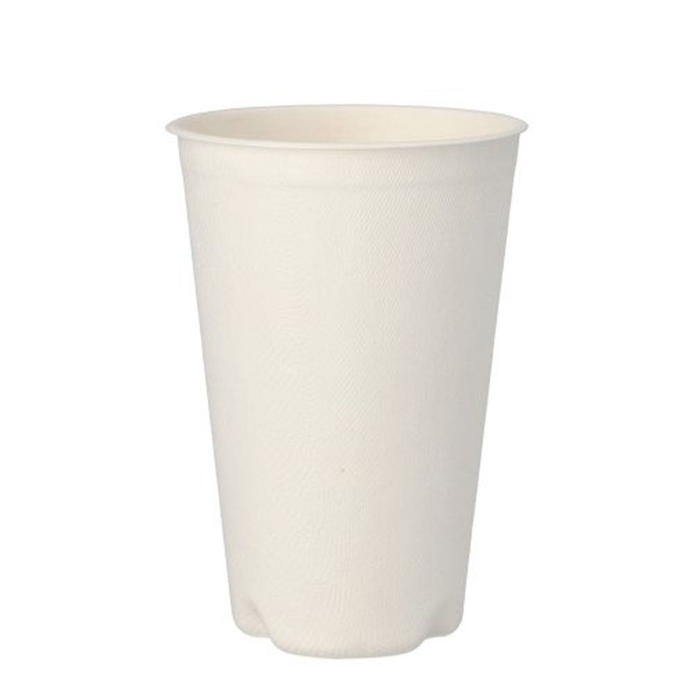 PAPSTAR Trinkbecher Zuckerrohr pure 0,4 l Ø 9 cm · 13 cm weiss für Heißgetr