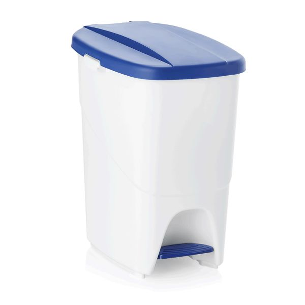 WAS Tretabfallbehälter mit blauem Deckel, 25 ltr., 25 x 40 x 41,5 cm, Polypropyl