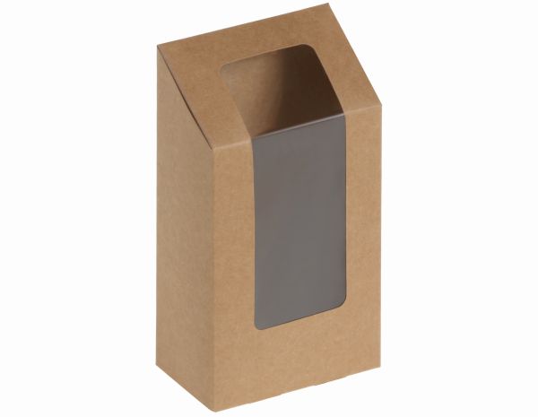 Pacovis Wrap Pack Kraft/PLA, gross , m.Sichtfenster 90x50x