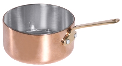 Contacto Stielkasserolle 9 cm flach aus Kupfer/Edelstahl