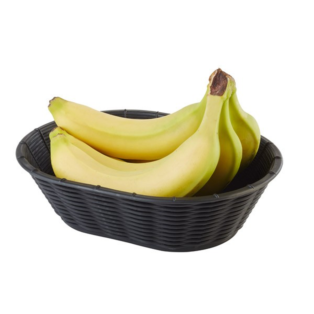 APS Brot- und Obstkorb 23 x 17 cm, H: 6,5 cm, oval , Polypropylen, schwarz